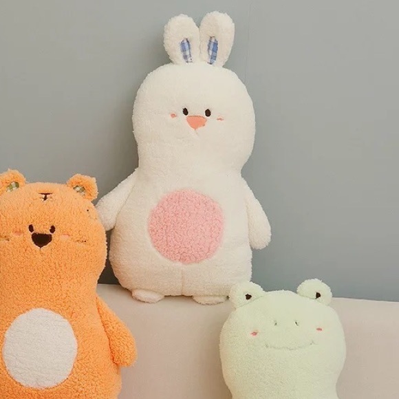 Plush doll bunny rabbit ears pillow cute cotton white adults kids home decor fun - Picture 5 of 5